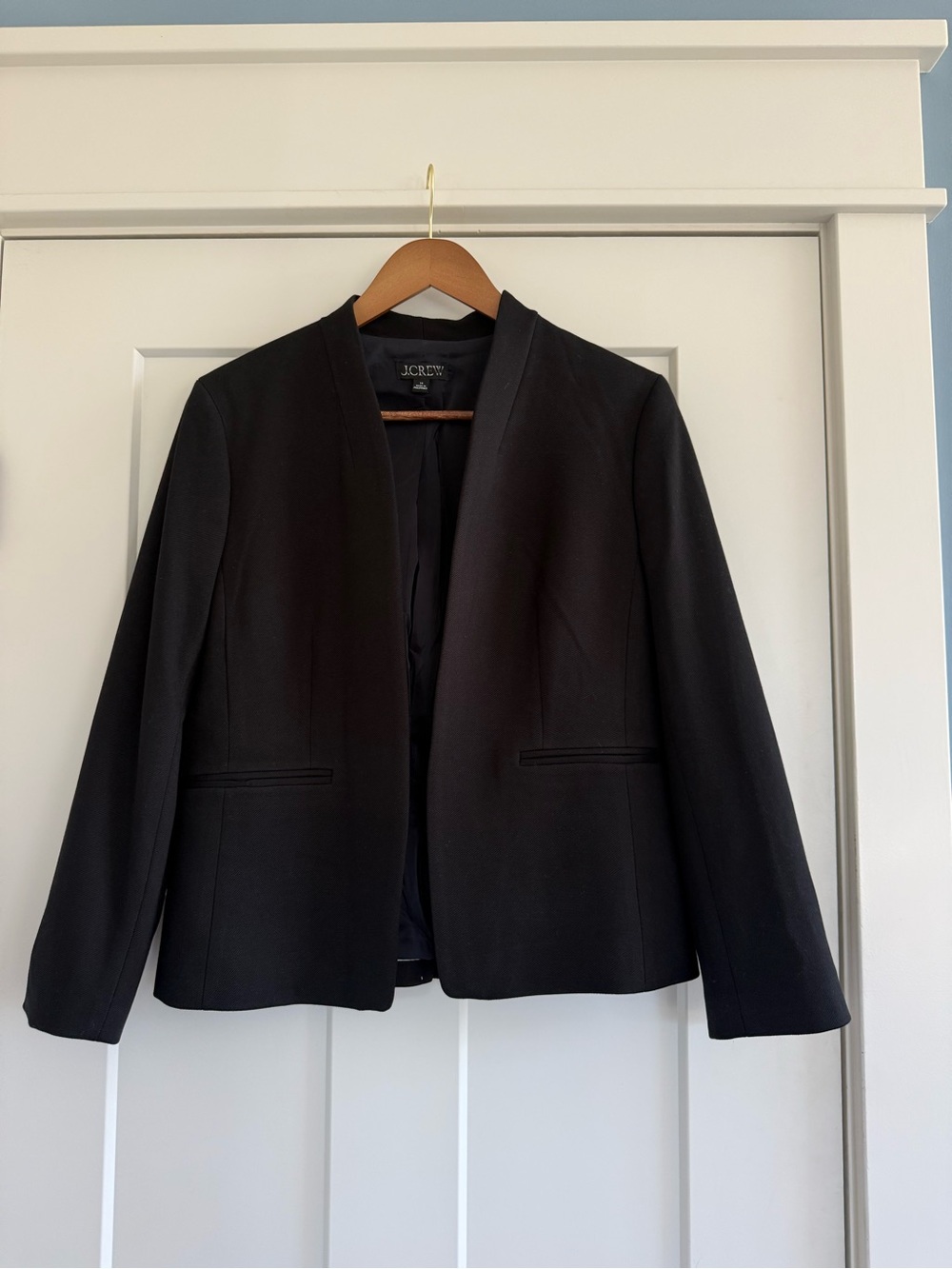 Crew Going-Out Blazer in Stretch Twill Black H2743 NWOT Size 14